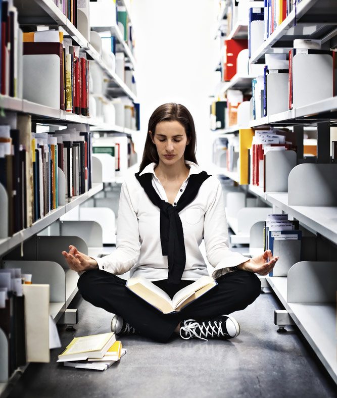 Introvert care - library meditation
