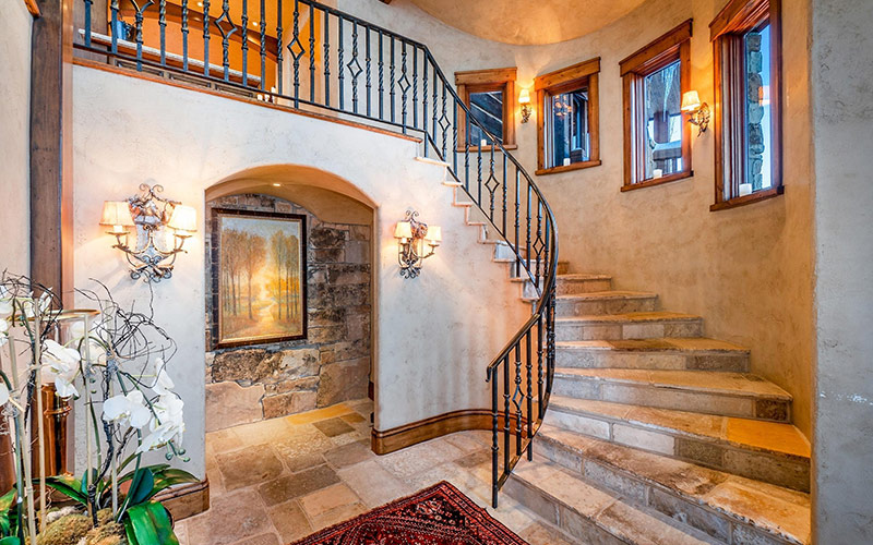 Park City luxury yoga retreat townhome stairs